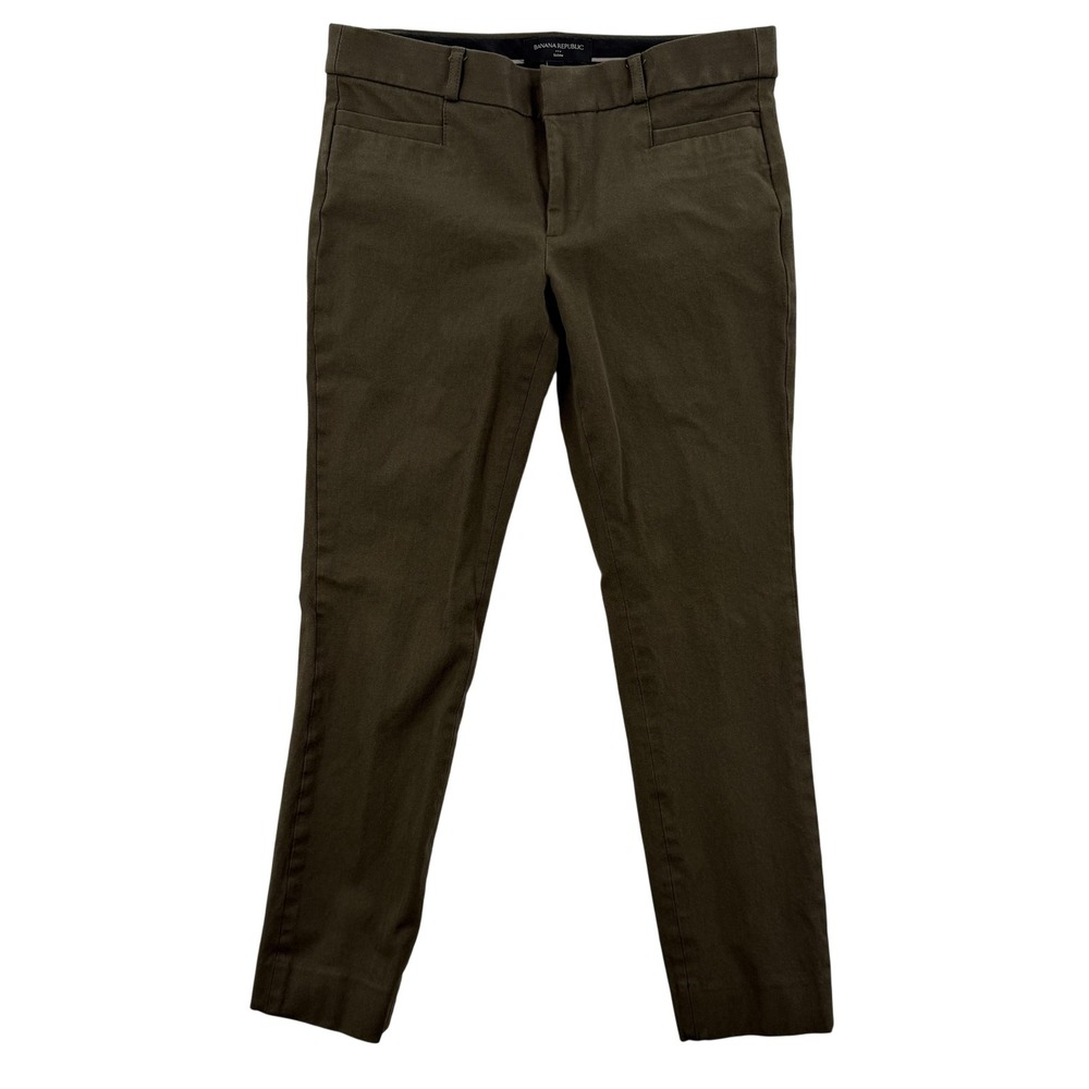 Banana Republic Womens 2 Olive Green Sloan Ankle Skinny Stretch Trouser Pants